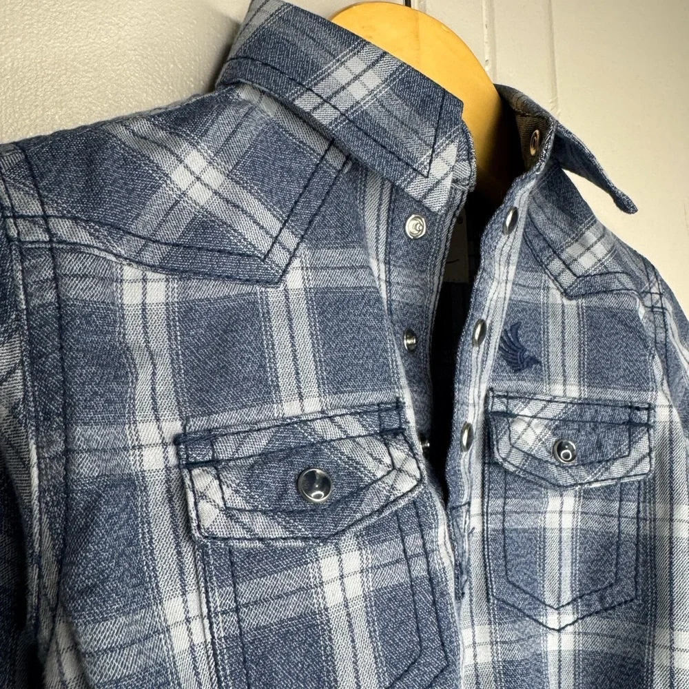 Baby Plaid Long-Sleeve One-Piece Bodysuit - Blue